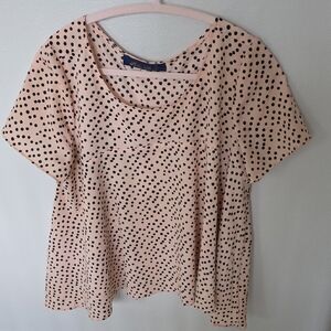 Blue Rain Pink Polka Dot Blouse